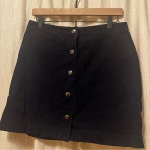 Old Navy Corduroy Button Mini Skirt Navy Blue